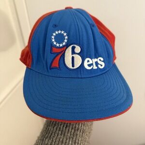 NBA Hardwood Classics 76ers 7 1/2 Hat Cap Reebok Red And Blue